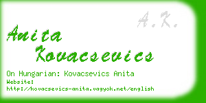anita kovacsevics business card